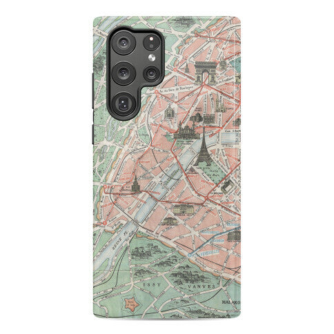 Vintage Paris Map Phone Case